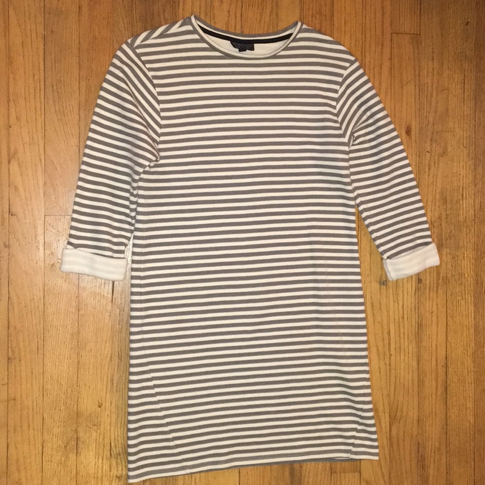 Top Shop gray and white striped dress